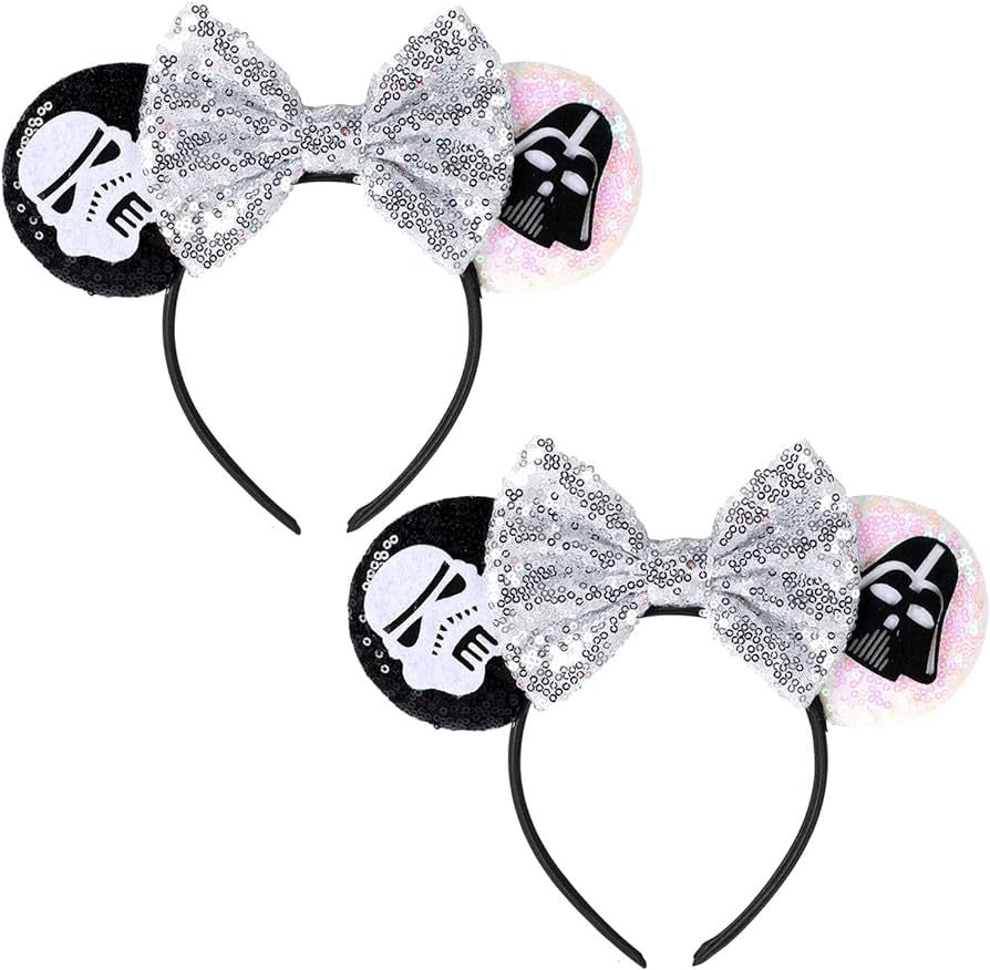Sawowkuya 2 Pcs Star Wars Mickey Ears Headbands Minnie Mouse Ears Headbands for Women Girls Kids ... | Amazon (US)