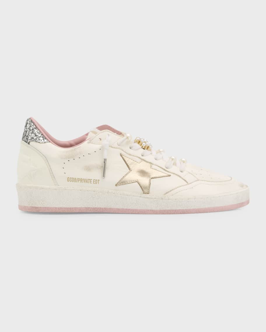 Golden Goose Ballstar Pearly Glitter Low-Top Sneakers | Neiman Marcus