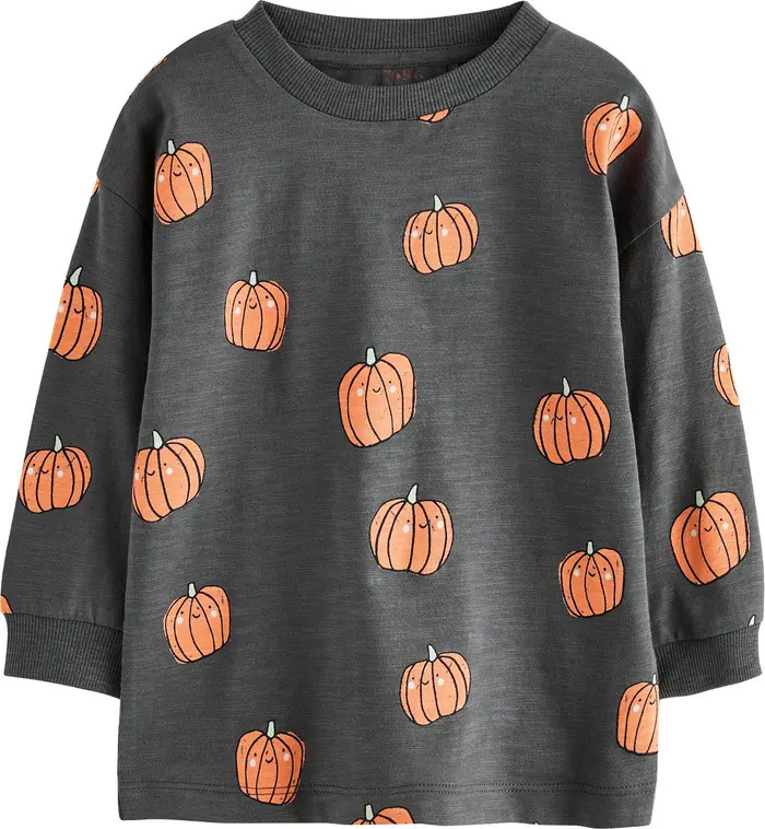 NEXT Kids' Pumpkin Print Long Sleeve Cotton T-Shirt | Nordstrom | Nordstrom