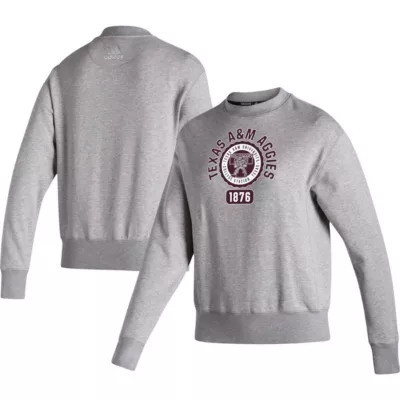 adidas NCAA ed Texas A&M Aggies Vintage Circle Pullover Sweatshirt, Gray, XL | Belk