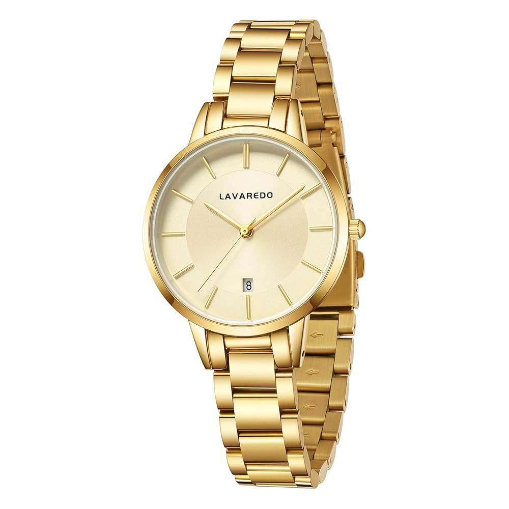 L LAVAREDO Women's Bracelet Watch,Dainty Luxury Gold Watches for Women with Easy Read Date Dial,W... | Amazon (US)