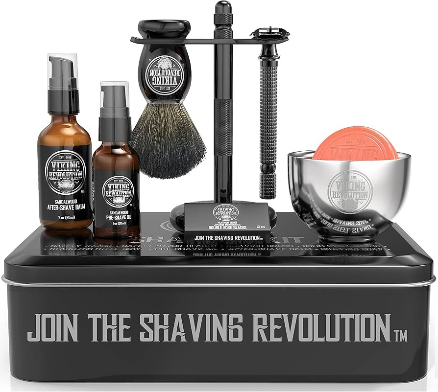 Luxury Safety Razor Shaving Kit - Includes Double Edge Safety Razor, Stand, Bowl, After-Shave Bal... | Amazon (US)