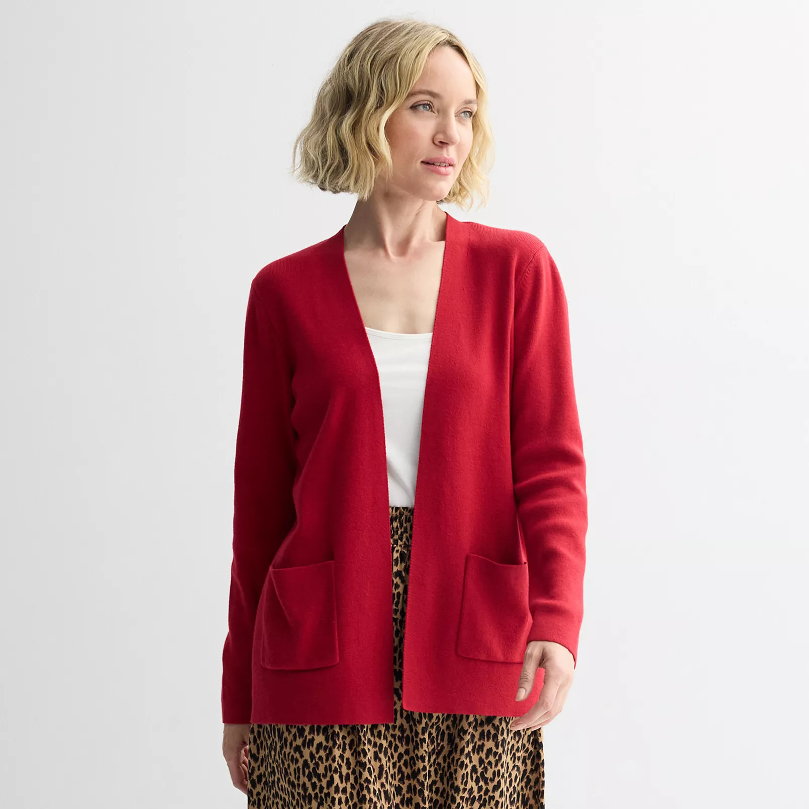 Women's Croft & Barrow® Polished Open Front Cardigan | Kohl's