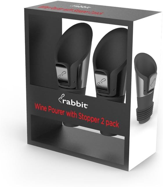 Rabbit Wine Pourer Stoppers (Stainless Steel, Set of 2) | Amazon (US)