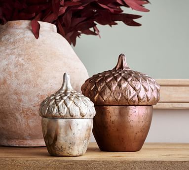 Acorn Lidded Scented Glass Candles - Harvest Spice | Pottery Barn (US)