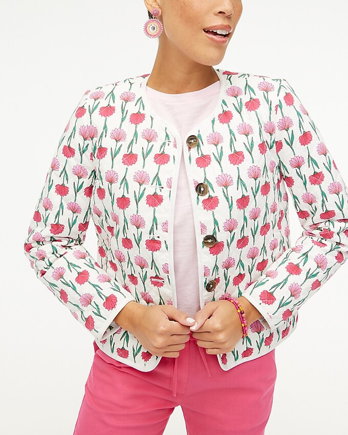 Floral quilted jacket | J.Crew Factory