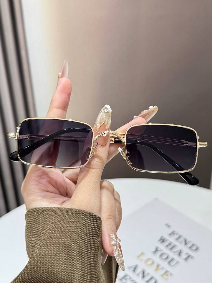 1pc Women's Metal Frame Square Fashion Personality Stylish Fashion Glasses, Suitable For Party, P... | SHEIN