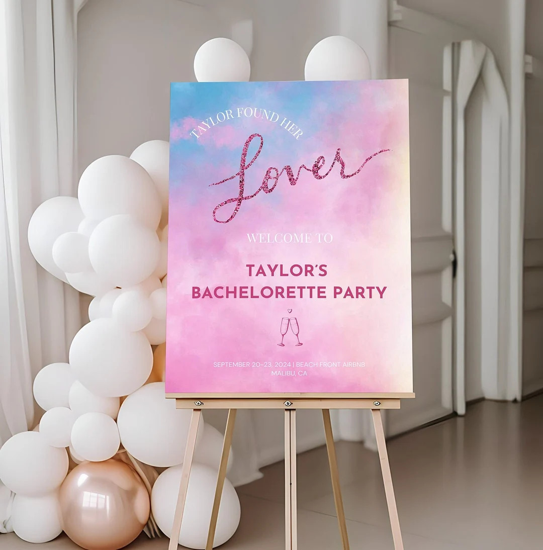 She Found Her Lover Bachelorette Welcome Sign Bachelorette Sign Lover Themed Bachelorette Custom ... | Etsy (US)