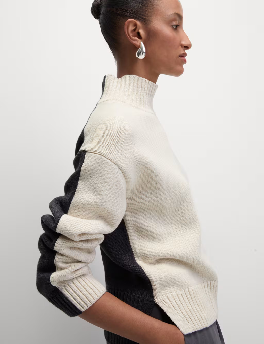 Cotton Rich Textured Funnel Neck Jumper | Marks & Spencer (UK)