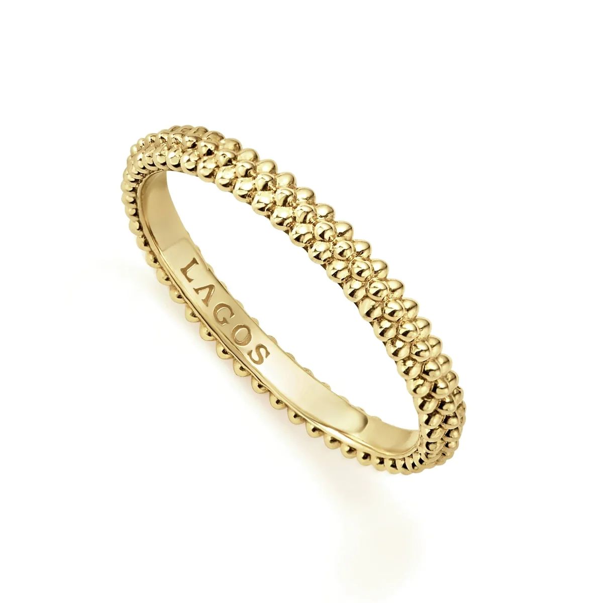 18K Gold Caviar Stacking Ring | LAGOS