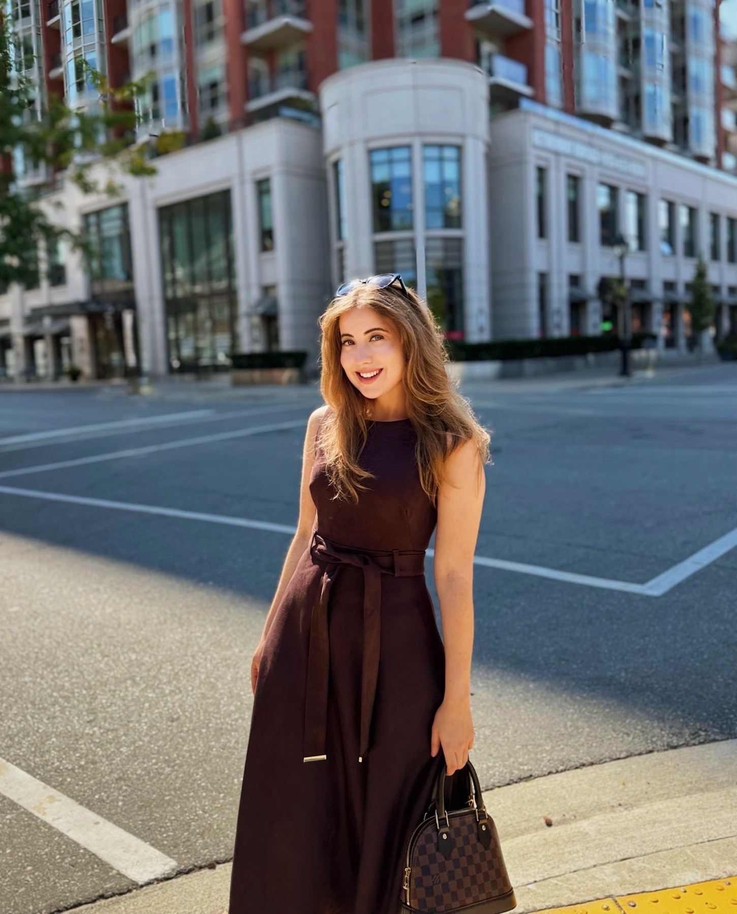Chocolate brown suede Calvin Klein dress. 

#LTKcanada #LTKstyletip #LTKbeauty