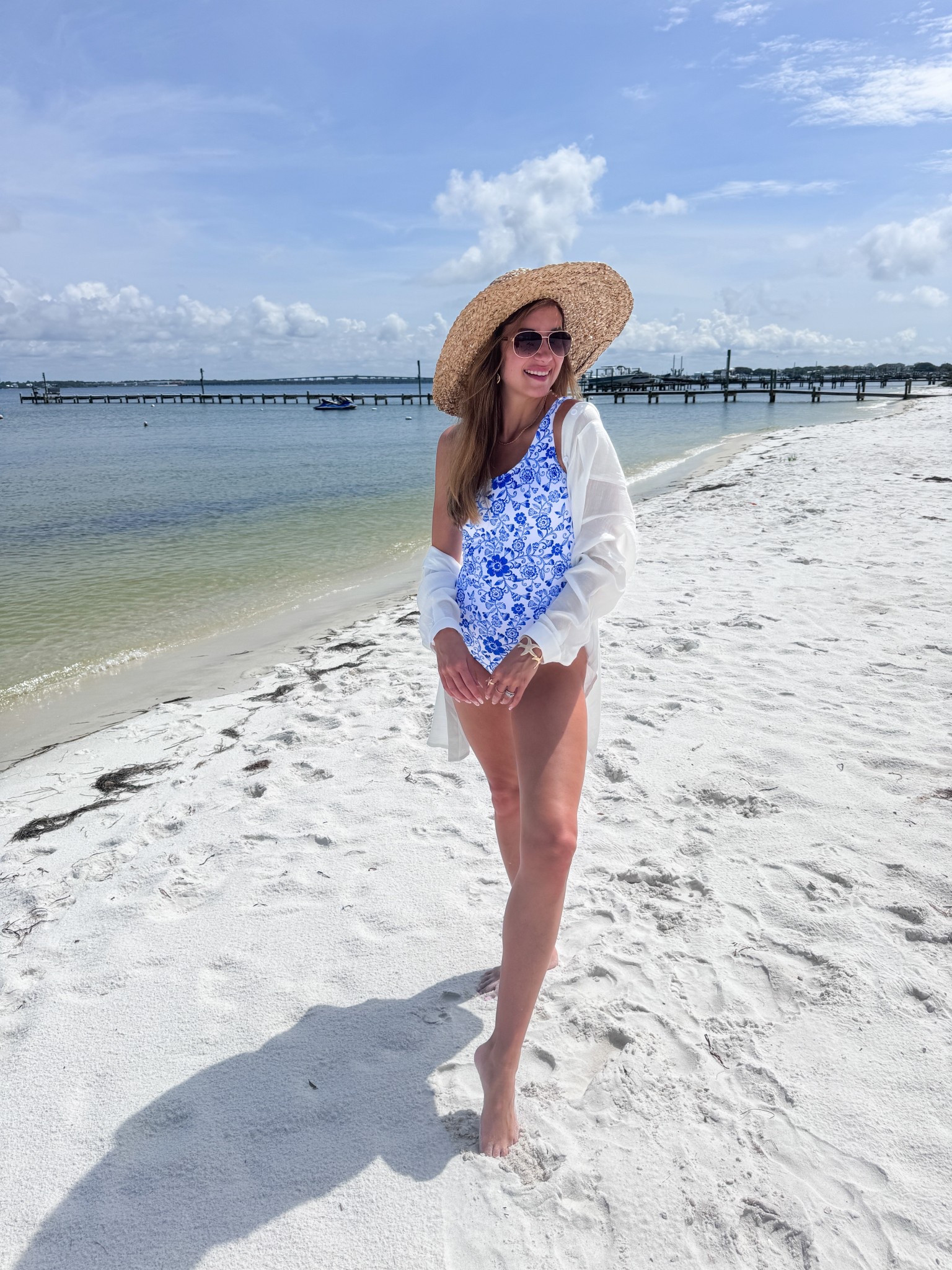 A gorgeous blue and white one piece swim suit! It’s from Baltic Born and you can get 15% off with code NICKIE15OFF ✨

The white shirt I am using for a coverup is also from Baltic born!

#LTKSeasonal #LTKSummerEdit #LTKActive