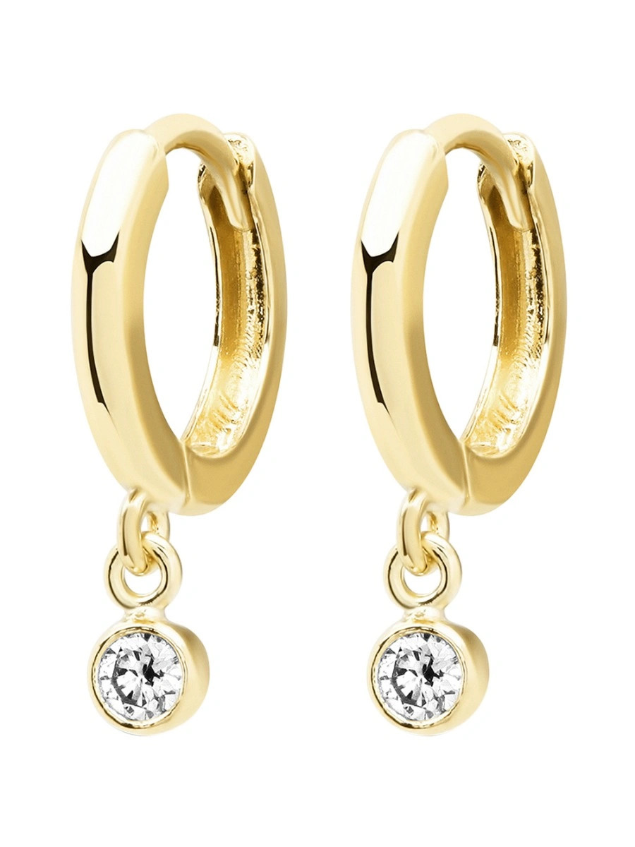 Mini Huggies With Diamond Bezel Drop | The Webster