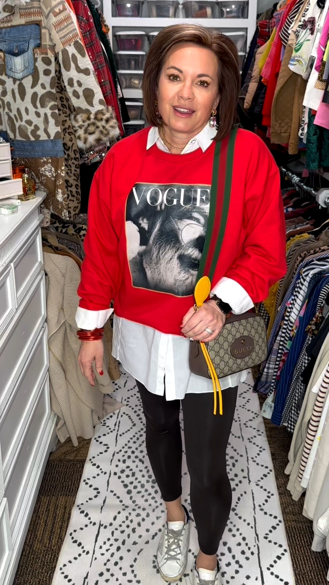 Vogue Santa sweatshirt layered over a white button-down with faux-leather leggings and sneakers—clean, polished. 


A little festive street style today. I layered this Vogue Santa sweatshirt over a crisp white button-down and added faux-leather leggings for an easy, comfortable holiday look. Sneakers keep it casual, and the crossbody pulls it all together. Everything is linked for you on LTK.

⸻

Vogue Santa sweatshirt
holiday graphic sweatshirt
Christmas outfit casual
layered sweatshirt outfit
white button down layered outfit
black faux leather leggings
holiday street style
festive casual outfit
women’s winter outfit
over 50 holiday fashion
sneakers with leggings outfit
holiday wardrobe essentials
December outfit ideas
Christmas graphic top
cozy holiday outfit

⸻


#LTKholiday #LTKwomen #LTKover50 #holidaystyle #festivefashion #winterstyle #casualoutfit #christmasoutfit


#LTKHoliday #LTKootd #LTKmorningroutine
