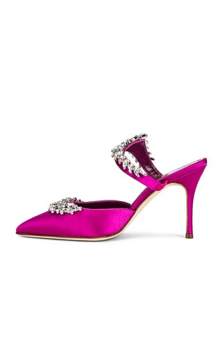 Manolo Blahnik Lurum 90 Heel in Bright Purple | FWRD | FWRD 