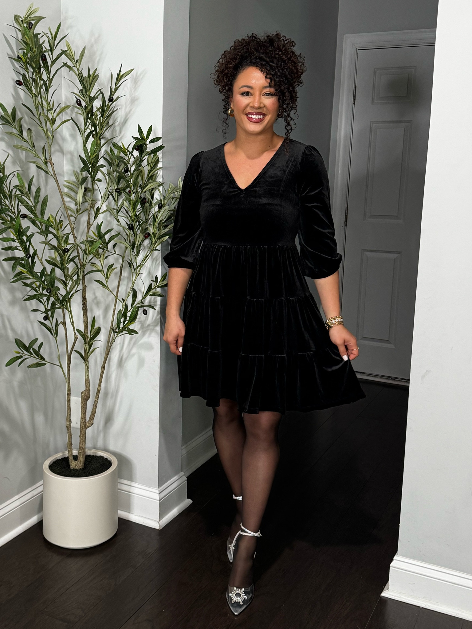 Sized down to a medium in the dress and large tights #walmart #walmartfashion