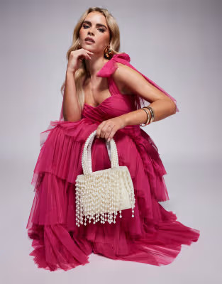 True Decadence pearl tassle beaded bag in white | ASOS (Global)