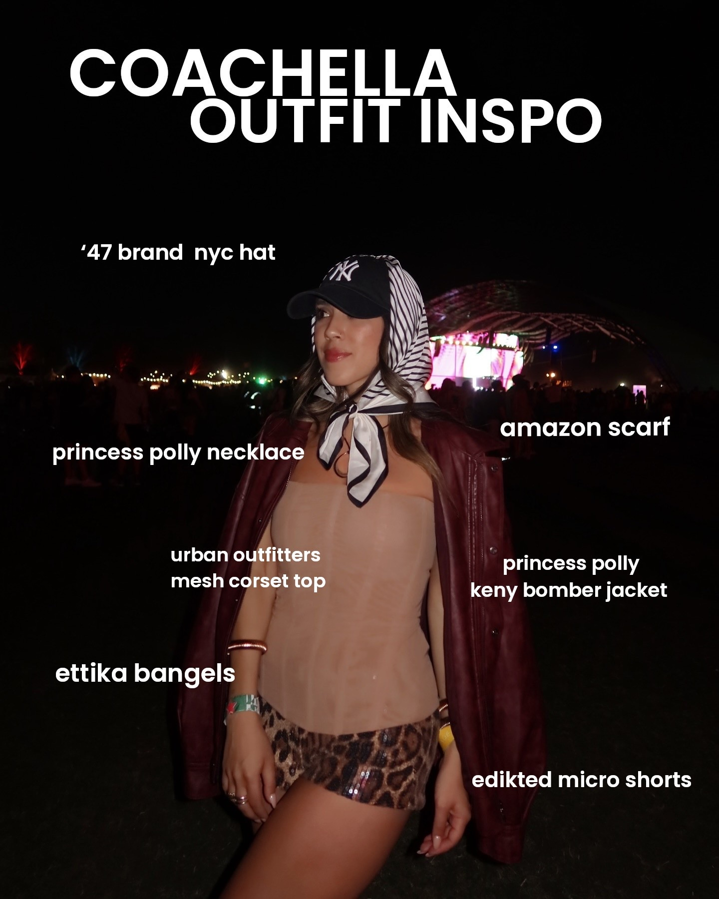 Coachella outfit inspo 🎡🎶🐆 

#Coachella #corset #headscarf #microshorts #bomberjacket #princesspolly #urbanoutfitters #festival #coachellastyle #cheetah #festivalfashion #festival 

#LTKFestival #LTKootd