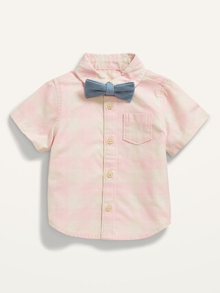 Short-Sleeve Gingham Pocket Shirt & Bow-Tie Set for Baby | Old Navy (US)