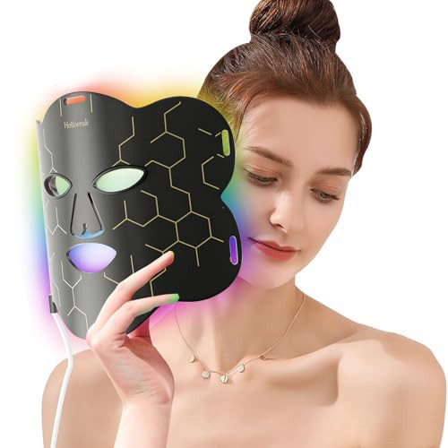 Red Light Mask, 7 Color LED Face Mask Light 4-in-1 Chip with 850 nm Near Infrared Light for Home | Amazon (US)