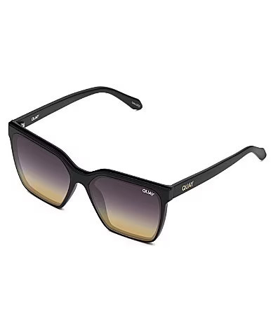 QUAY Women's Level Up 51mm Gradient Lens Square Sunglasses - Matte Black/Black Gold | Dillard's