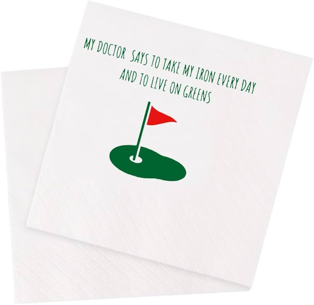 Funny Golf Ball Cocktail Napkins 50Pcs My Doctor Says To Take Iron Every Day Live On Greens Dispo... | Amazon (US)