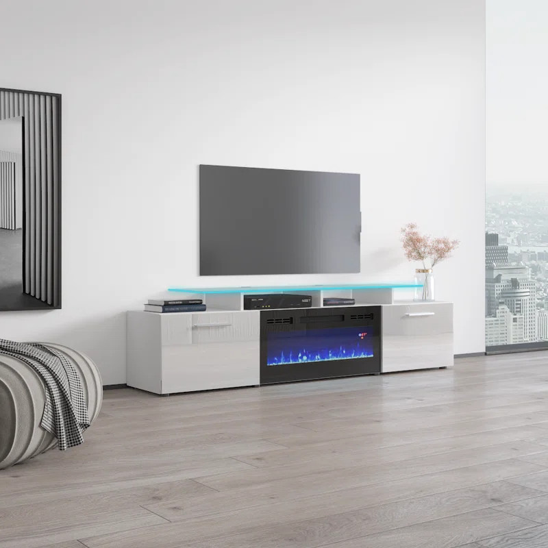 Aiyah TV Stand for TVs up to 70" with Fireplace Included | Wayfair North America