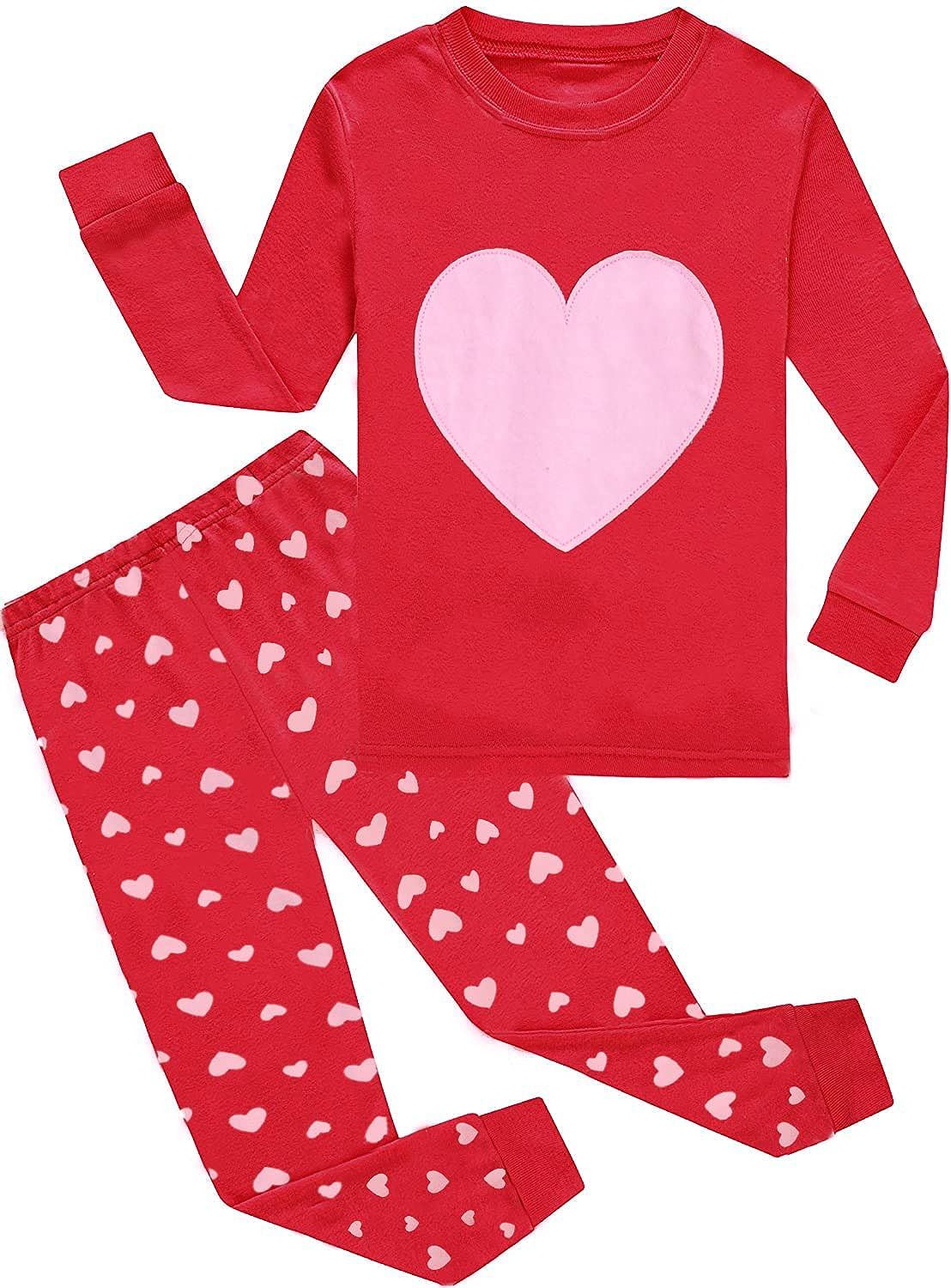 Little Girls Pajamas Long Sleeve Unicorn Pajama 100% Cotton Toddler Kids 2 Pcs Pjs Sets Cute Cat ... | Amazon (US)