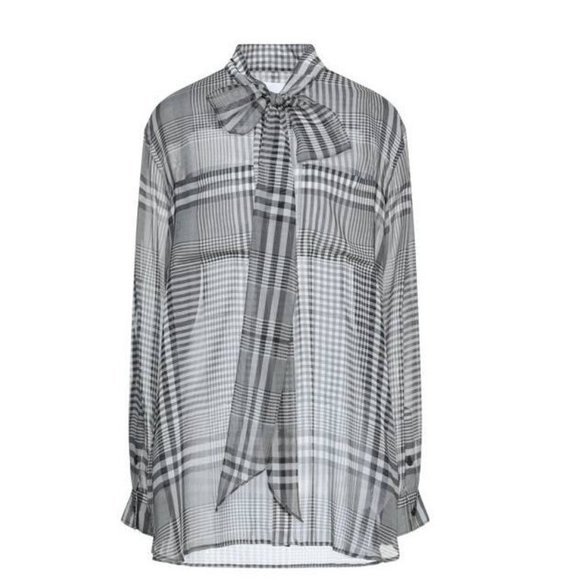 Burberry Black Pattern Silk Top | Poshmark