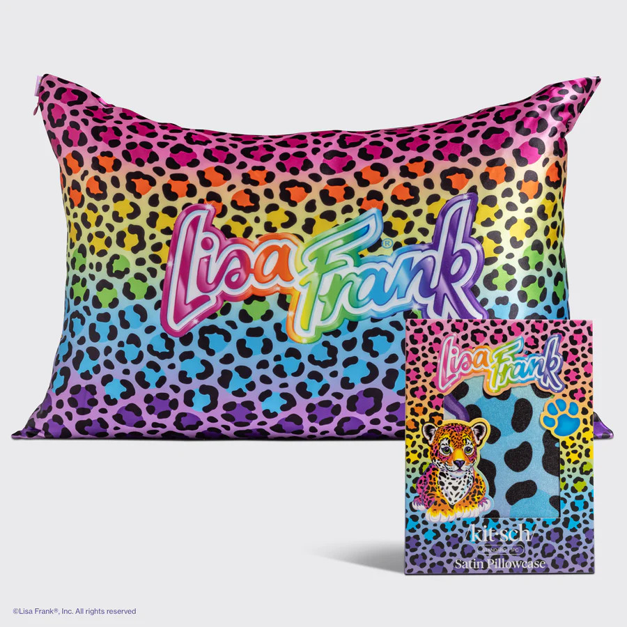 Lisa Frank x Kitsch Satin Pillowcase in Rainbow Leopard | Kitsch
