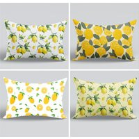 Lemon Lumbar Pillow Cover|Lemon Leaves Case|Lemon Kitchen Decor|Lemon Throw Pillow|Spring Cushion|Ou | Etsy (US)