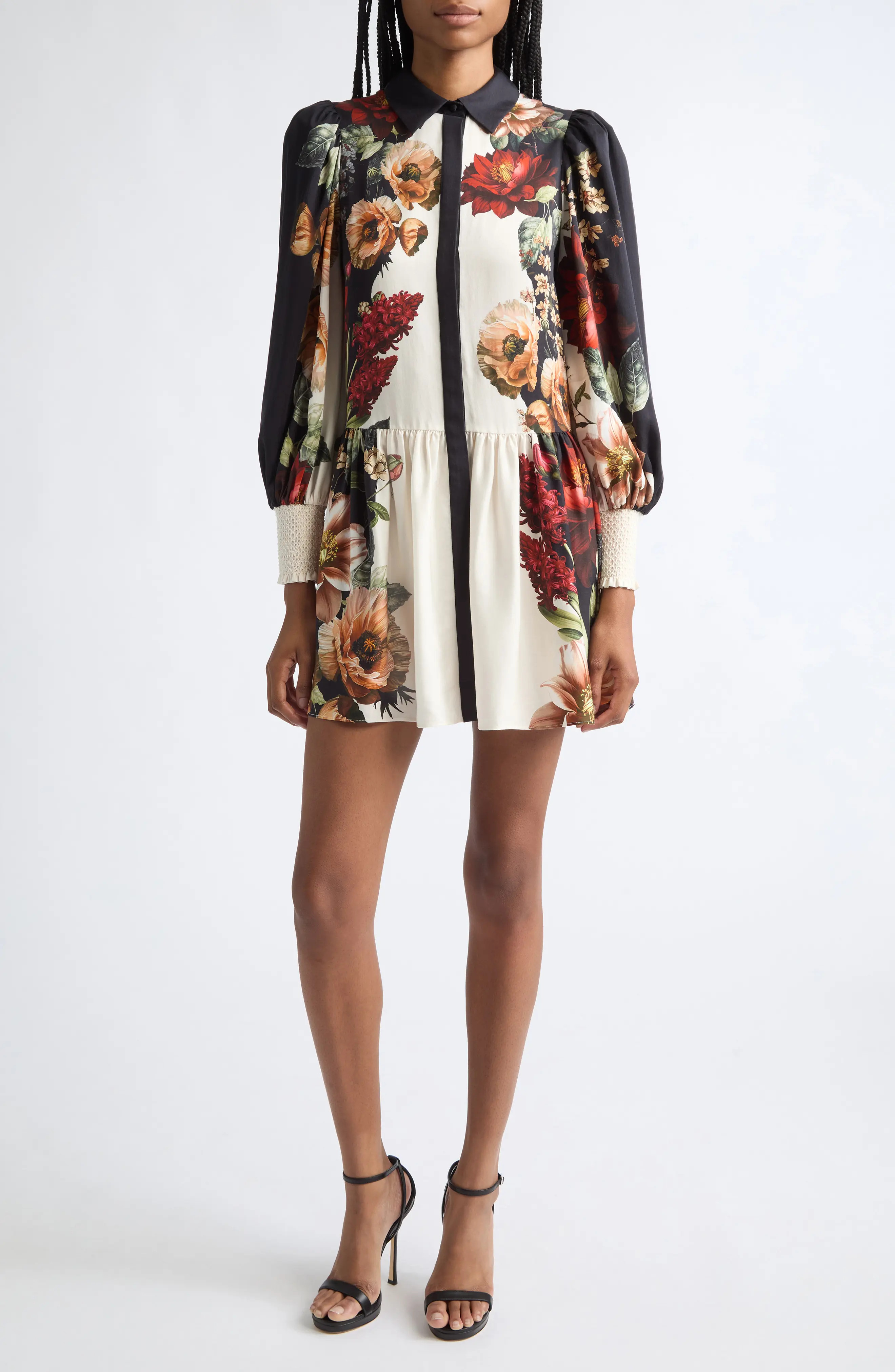 ALICE + OLIVIA Bertha Blouson Sleeve Shirtdress (Women) | Nordstrom | Nordstrom