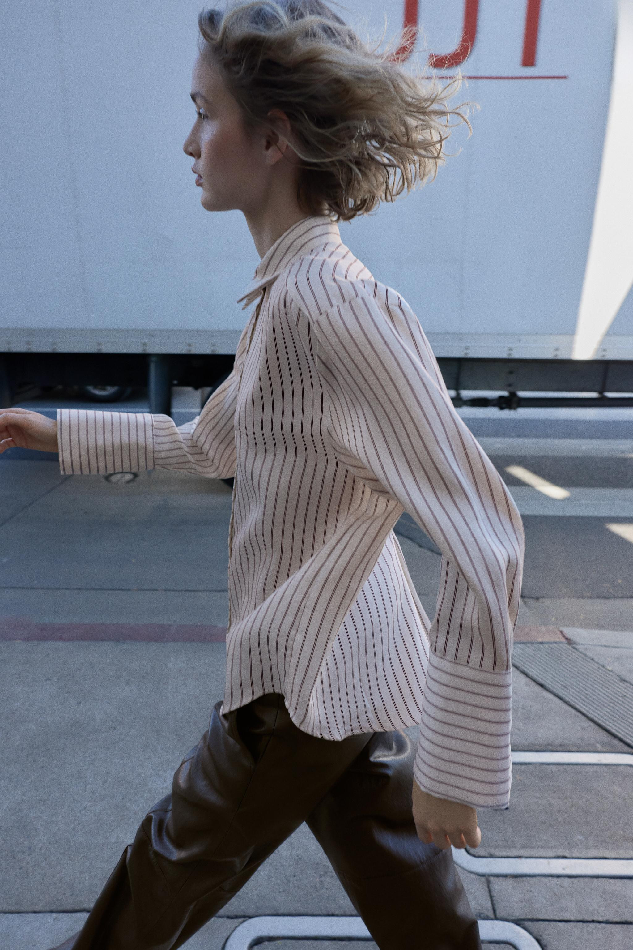 STRIPED SHIRT WITH WIDE CUFFS | Zara UK