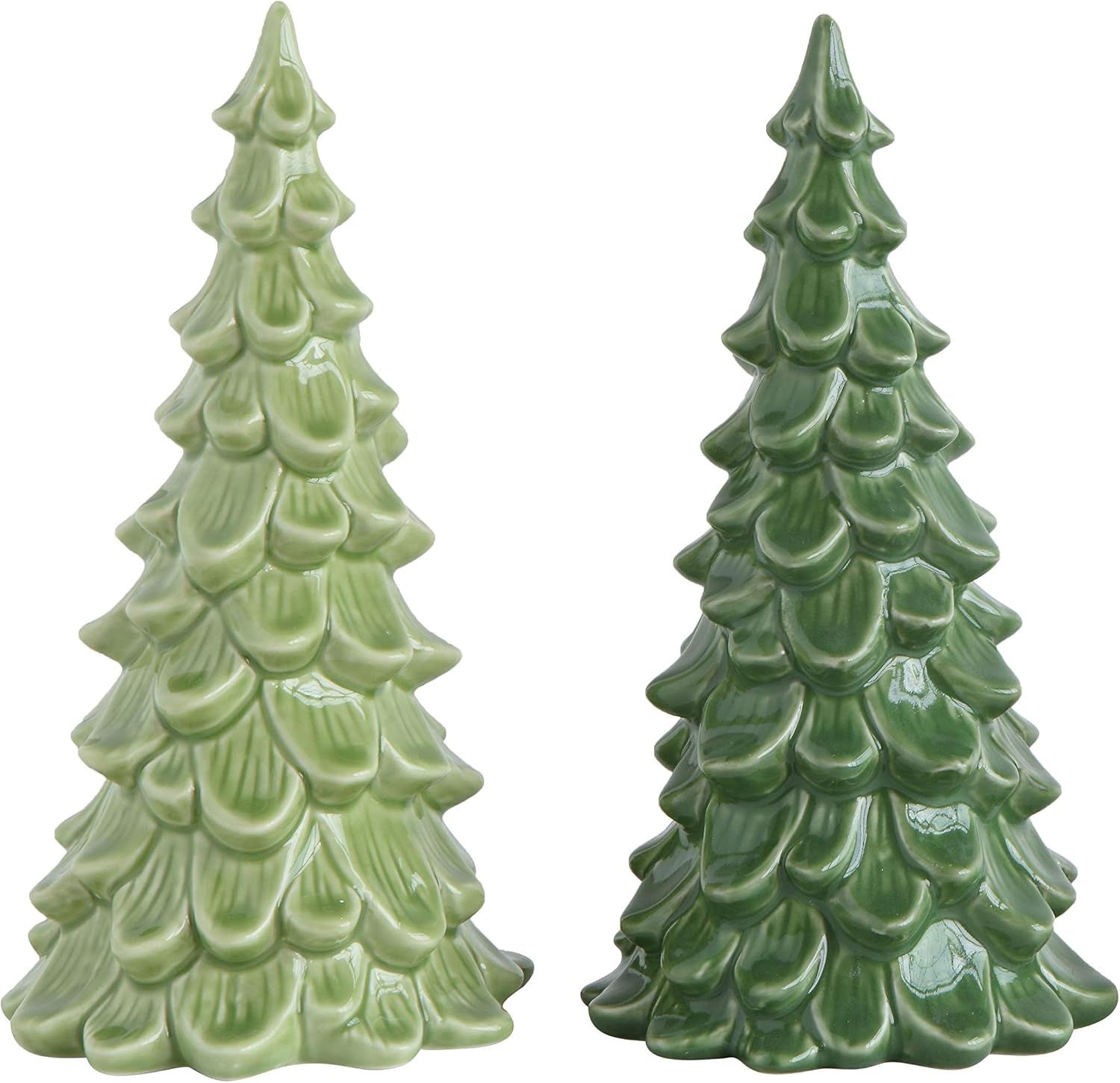 Creative Co-op Large Green Stoneware Tree Set of 2 Shades Figures and Figurines | Amazon (US)
