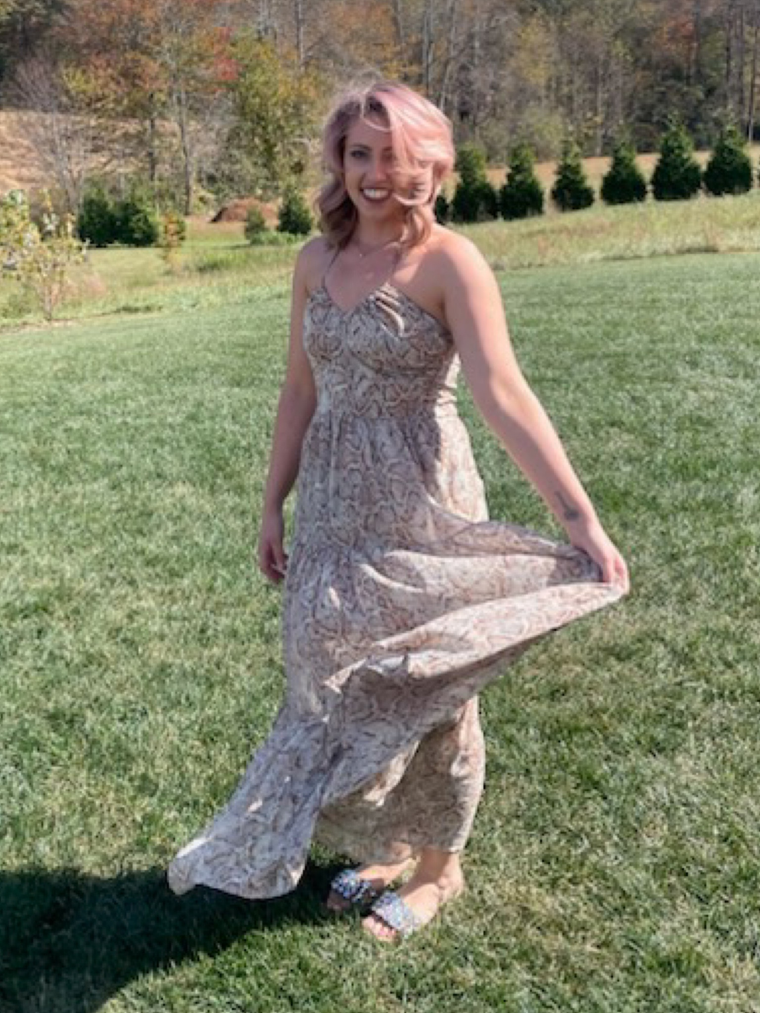 Snake print dress
Halter dress
Maxi dress
Wedding guest
Sandals rhinestone
Steve Madden 
Jessica Simpson
Fall style

#LTKwedding #LTKstyletip #LTKsalealert