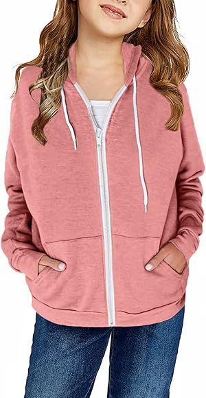 BLENCOT Toddler Girl Hoodie Zip-Up Hoodie Sweatshirts Girl Clothes | Amazon (US)