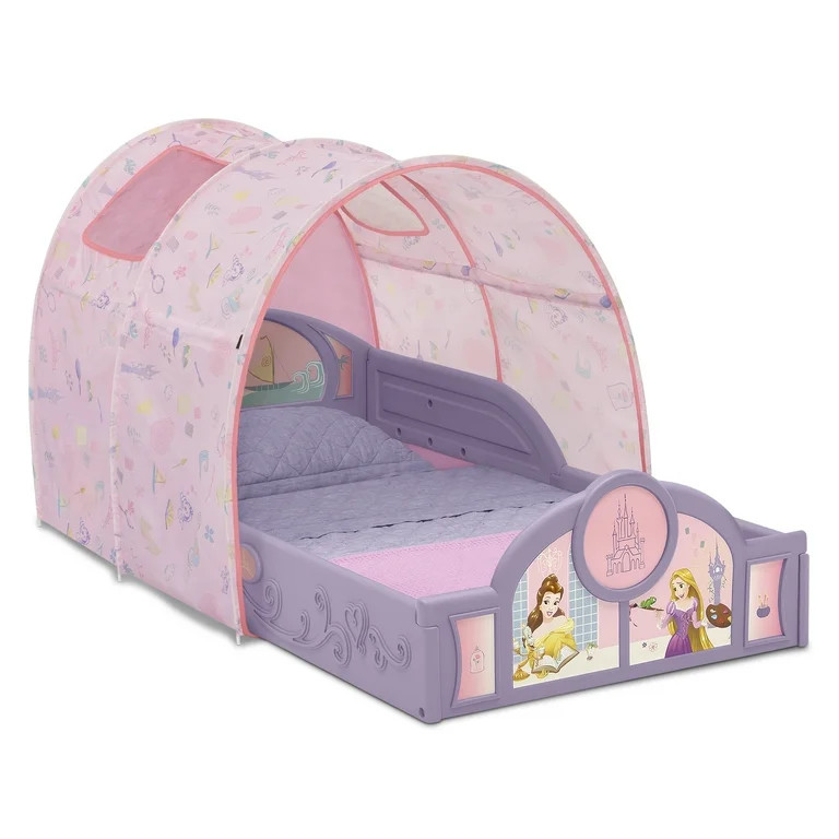 Disney Princess Sleep and Play Toddler Bed with Tent by Delta Children, Purple/Pink - Walmart.com | Walmart (US)