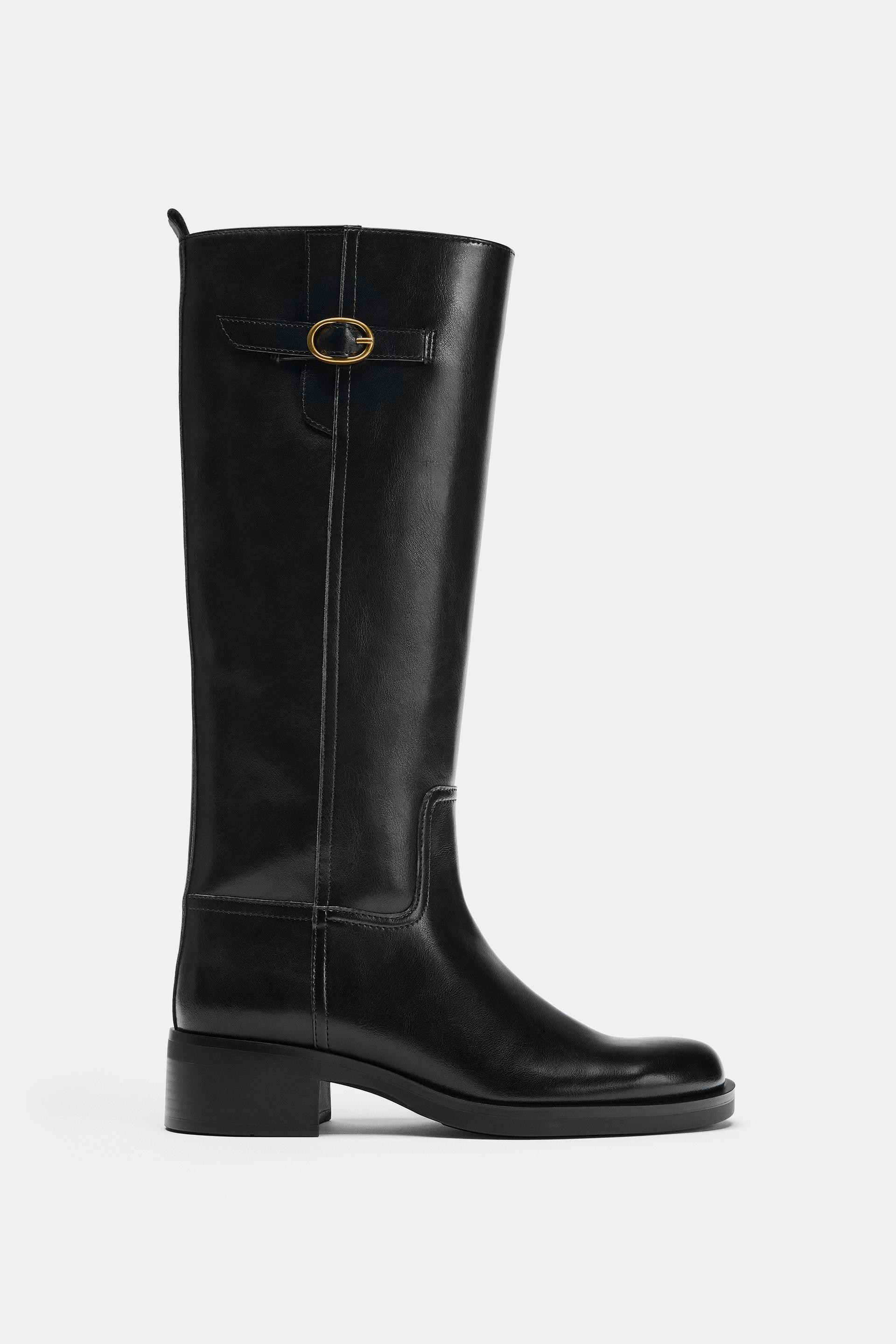 Zara - Buckled Riding Boots - Black - 10 - Woman | Zara Canada