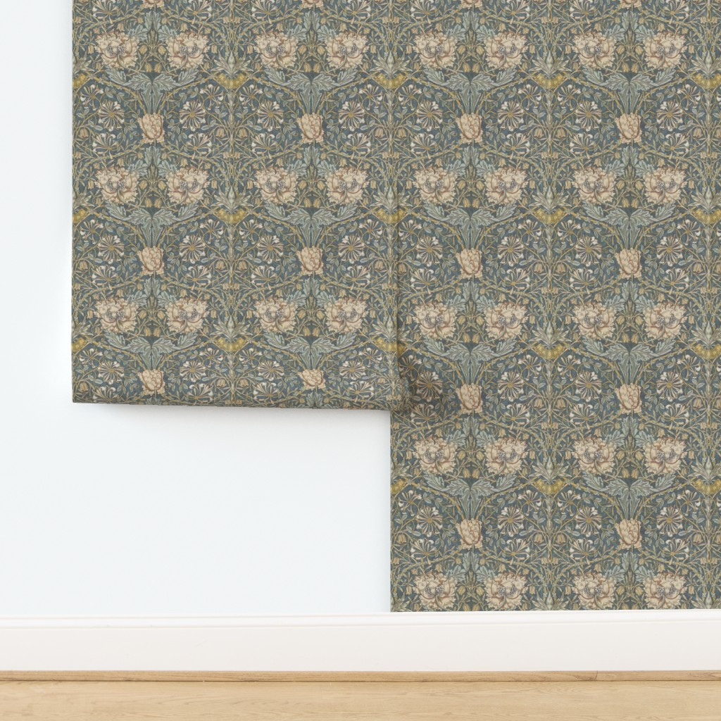 Wallpaper in William Morris Honeysuckle Medium | Spoonflower