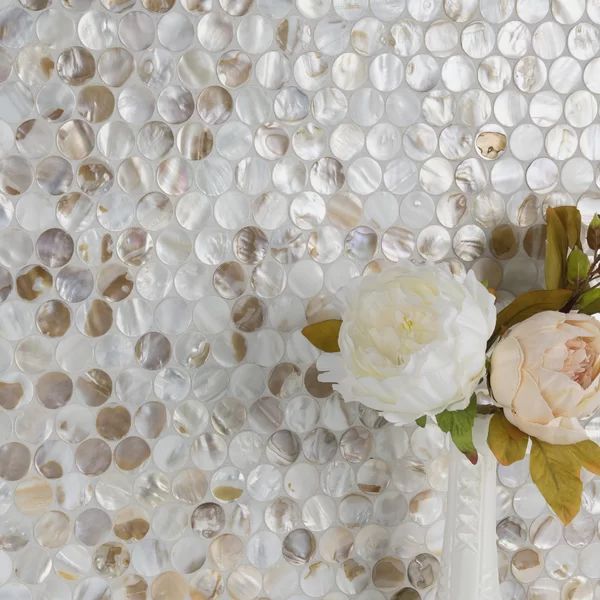 Conchella 0.99" x 0.99" Seashell Penny Round Mosaic Tile | Wayfair North America