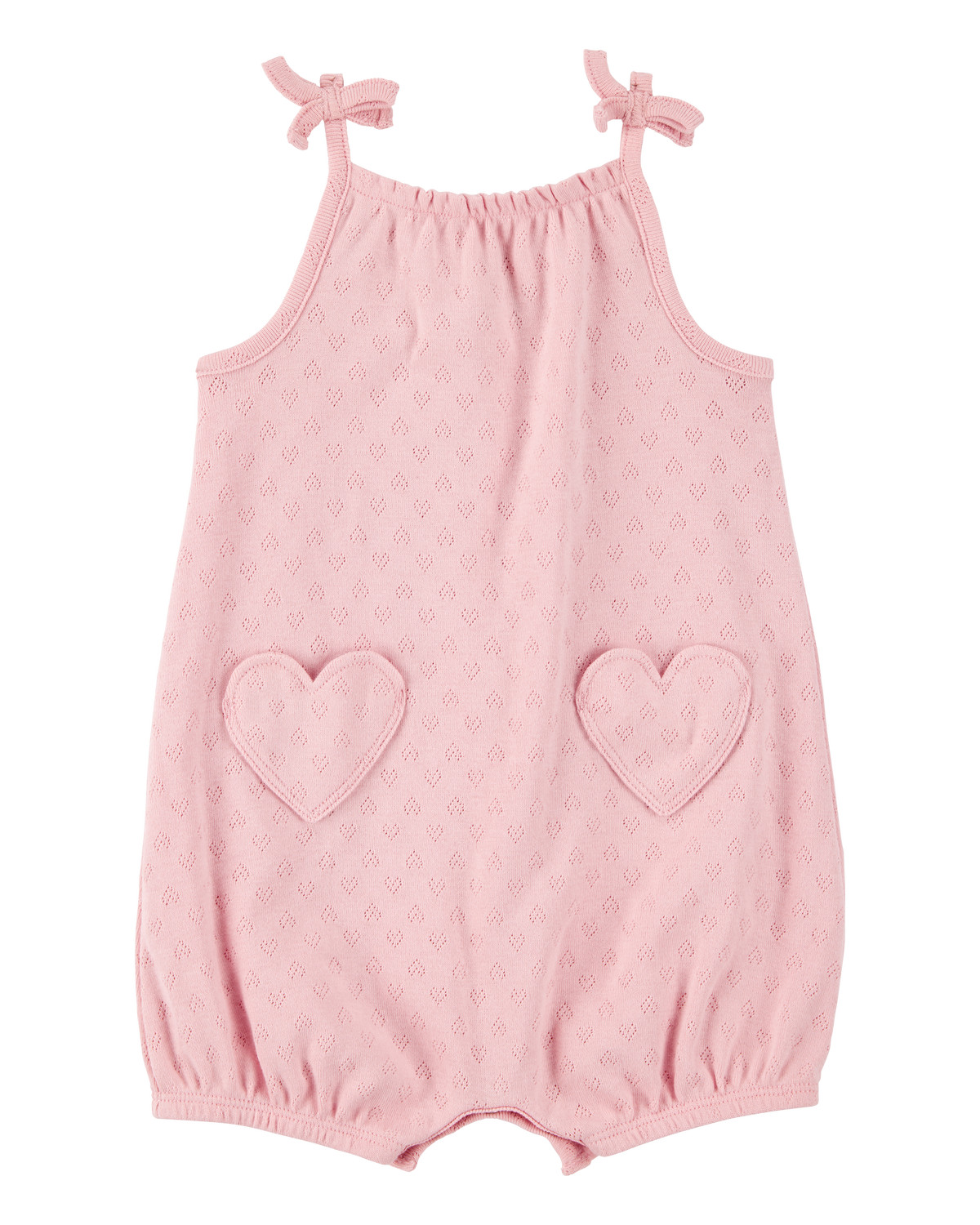 Baby Heart Pockets Cotton Romper - Pink | Carter's Inc