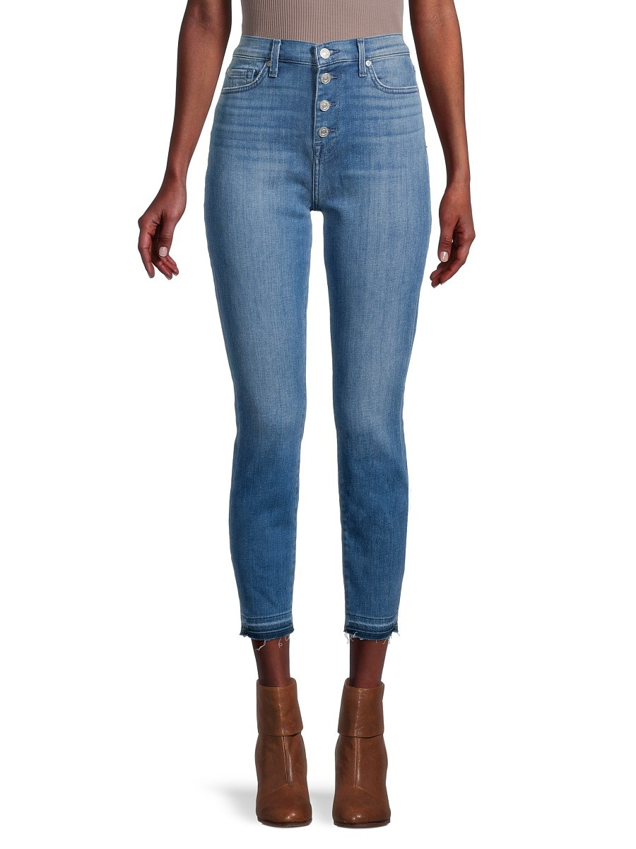 7 For All Mankind Women's Shoreline Drive High-Waist Ankle Skinny Jeans - Blue - Size 28 (4-6) | Saks Fifth Avenue OFF 5TH