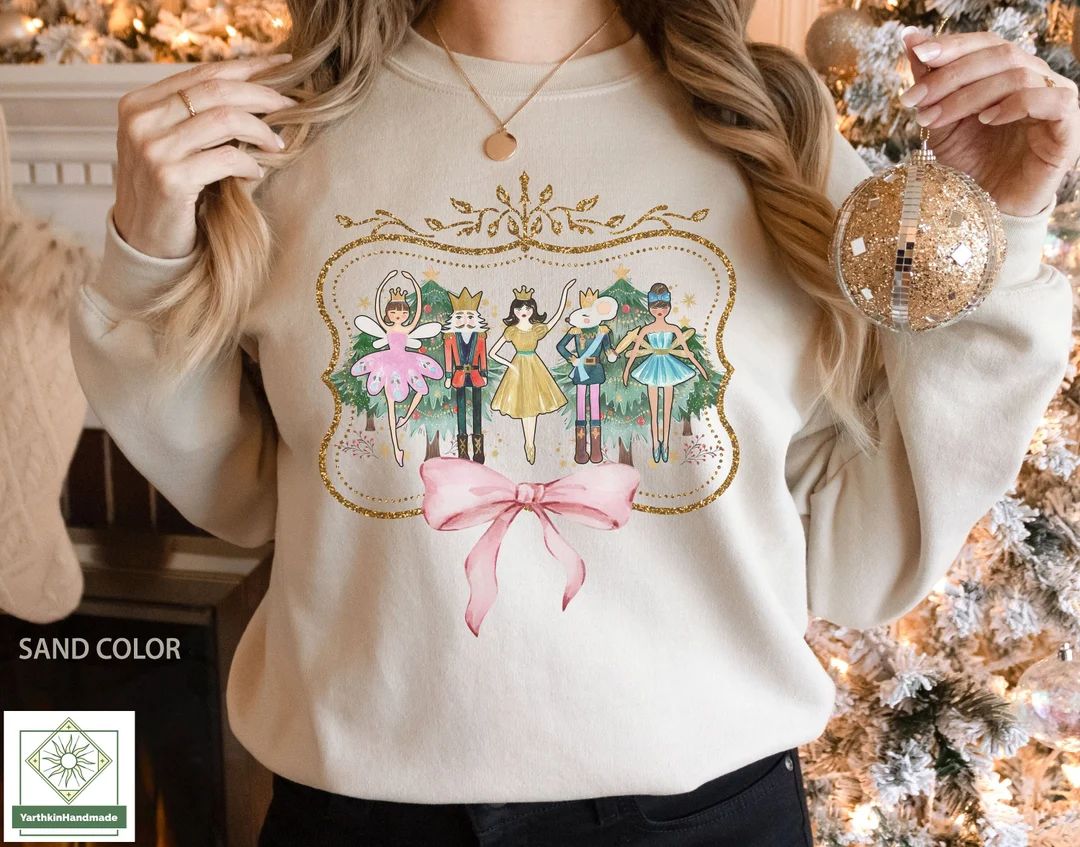 Nutcracker Sweatshirt, Sugar Plum Fairy Sweatshirt, Ballet Ballerina Christmas Shirt, Holiday Gif... | Etsy (US)