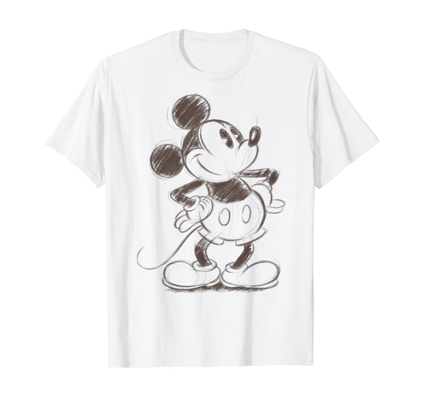 Disney Mickey And Friends Mickey Mouse Sketch Portrait T-Shirt | Amazon (US)