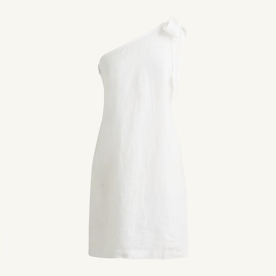 One-shoulder linen shift dress | J. Crew US