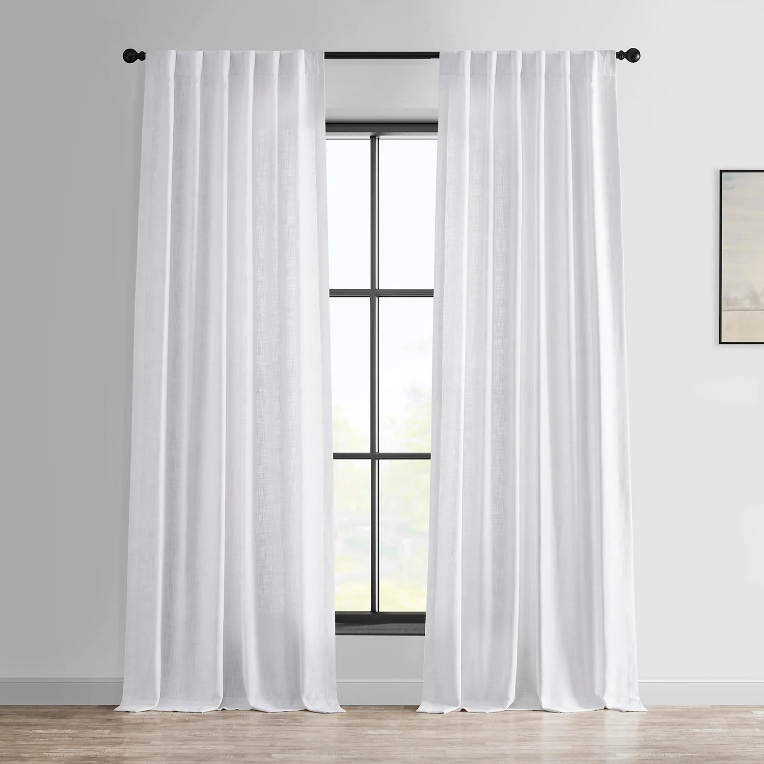 Rice White Heavy Faux Linen Curtain | Half Price Drapes