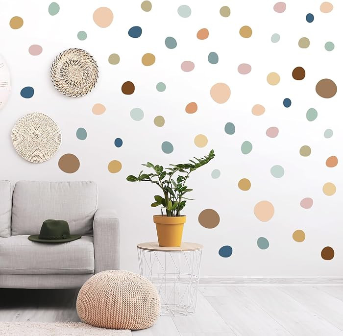15 Sheet 300 Pcs Irregular Polka Dots Boho Wall Decal Terrazzo Playroom Bedroom Removable Modern ... | Amazon (US)