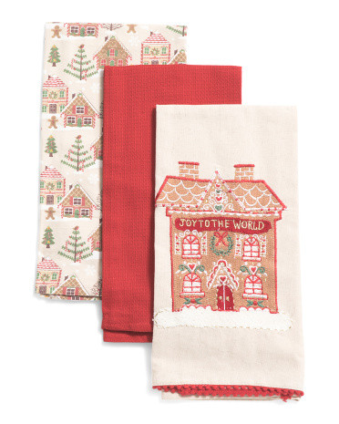Set Of 3 Gingerbread House Assorted Kitchen Towels | TJ Maxx