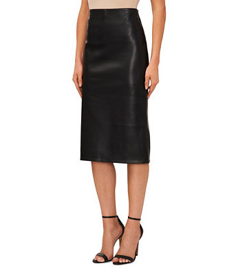 Women's Faux-Leather Midi Skirt | Macy's