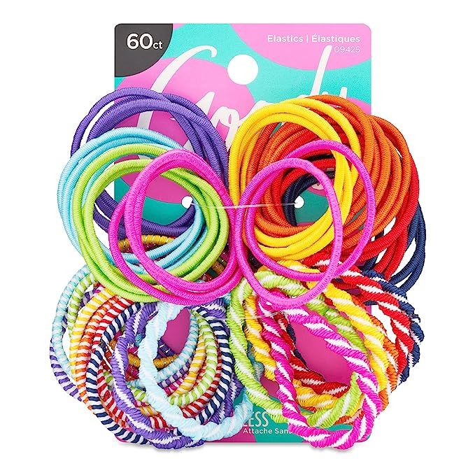 Goody Ouchless Elastic Hair Ties - 60 Count, Assorted In Brights and Pastels - Perfect for Fine, ... | Amazon (US)